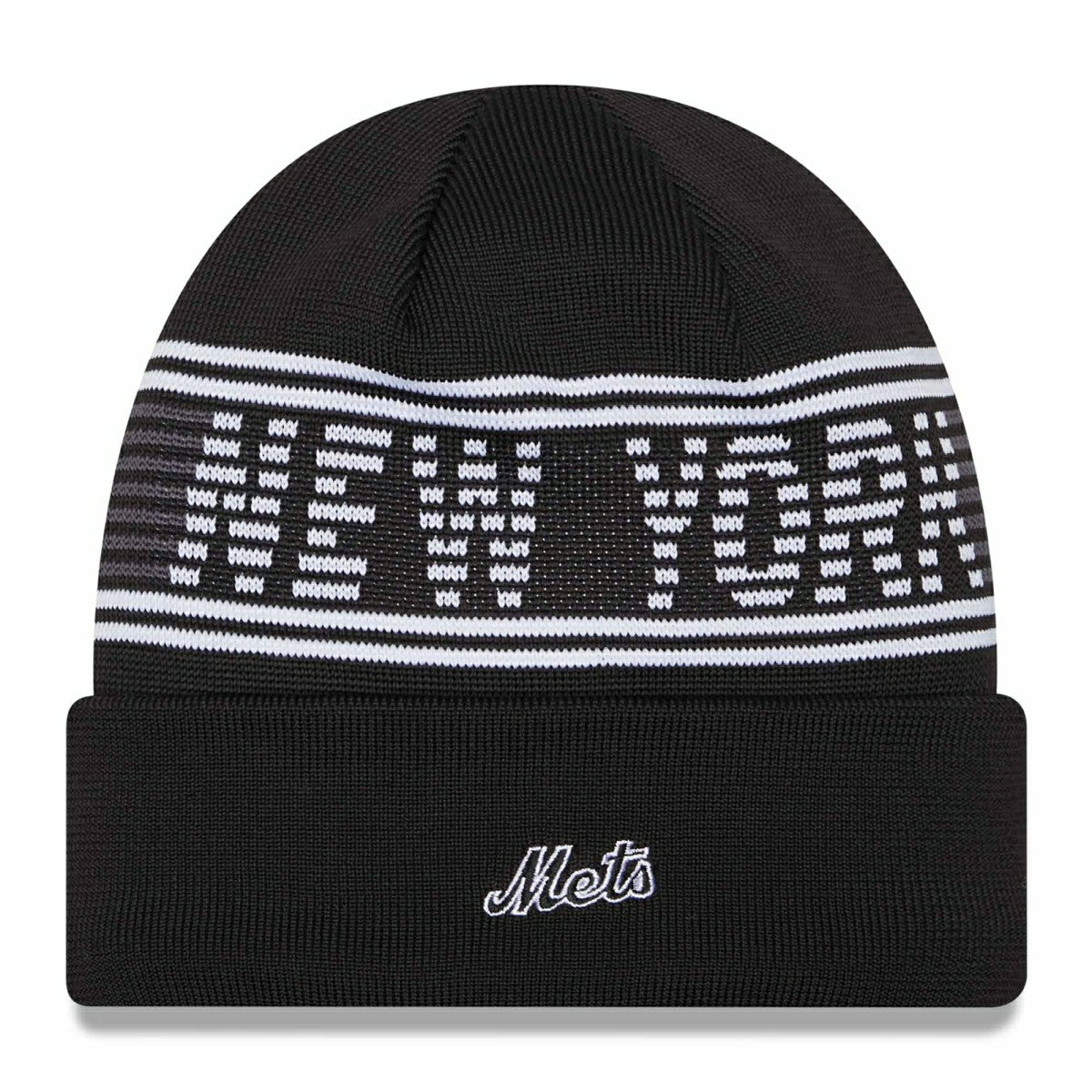 New York Mets Black Colorway 2024 MLB Clubhouse New Era Beanie Knit Fashion