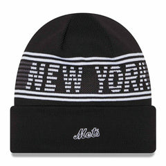 New York Mets Black Colorway 2024 MLB Clubhouse New Era Beanie Knit Fashion