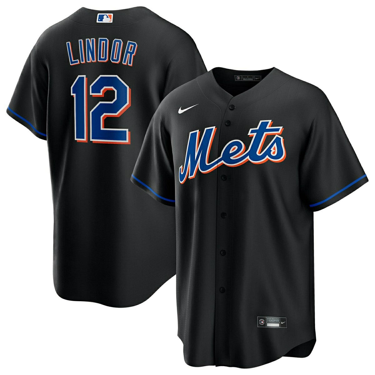 Francisco Lindor #12 New York Mets Nike MLB Jersey Black Fashion