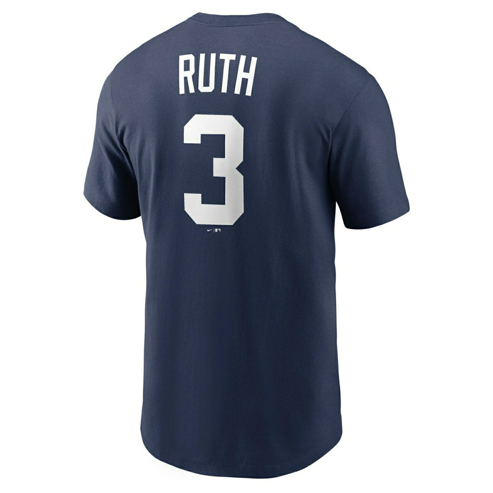 Babe Ruth #3 New York Yankees Cooperstown MLB T-Shirt Navy Fashion