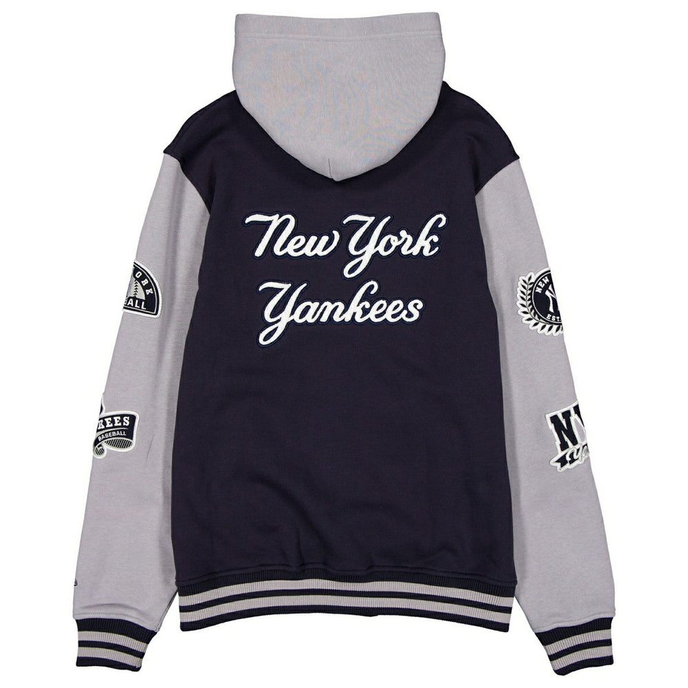 New York Yankees Full Snap Patch Jacket Navy/Gray Taass US