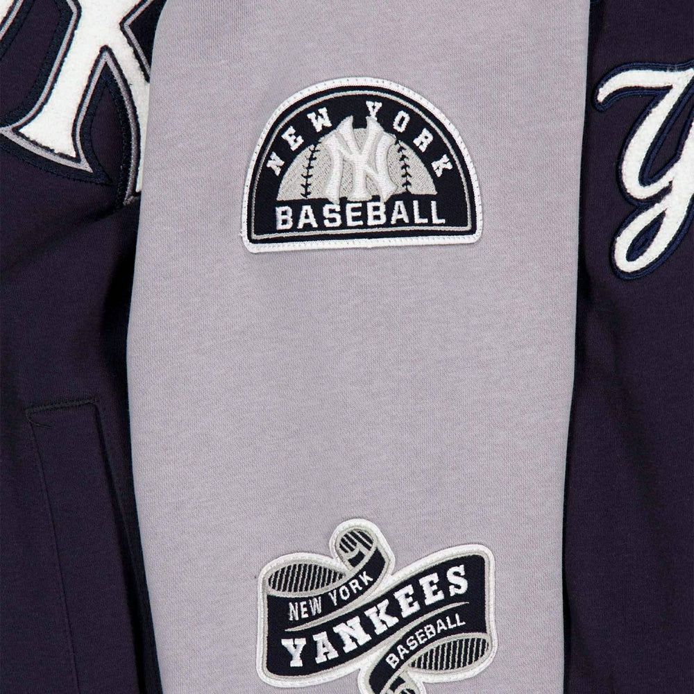 New York Yankees Full Snap Patch Jacket Navy/Gray Taass US