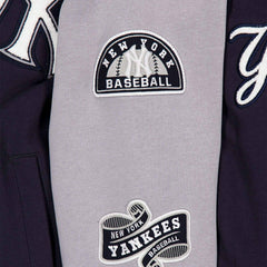 New York Yankees Full Snap Patch Jacket Navy/Gray Taass US