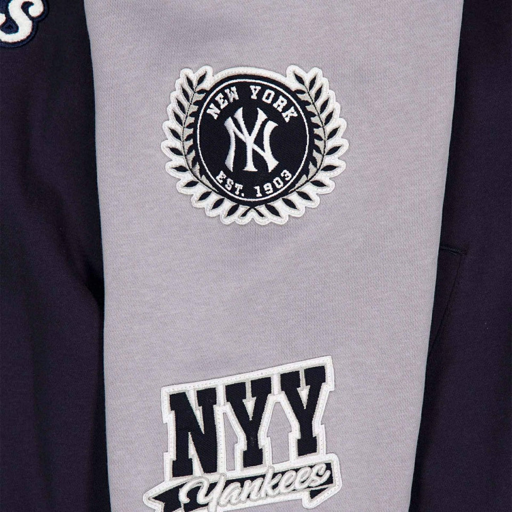 New York Yankees Full Snap Patch Jacket Navy/Gray Taass US