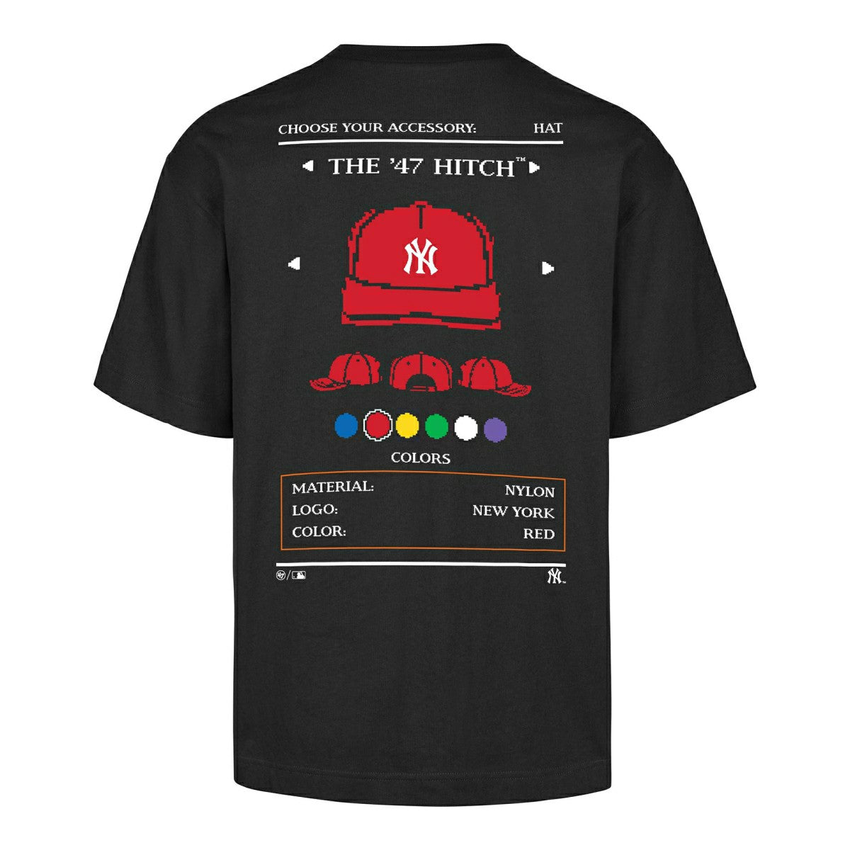 New York Yankees 8-Bit Hero Foundation MLB T-Shirt Black Classic