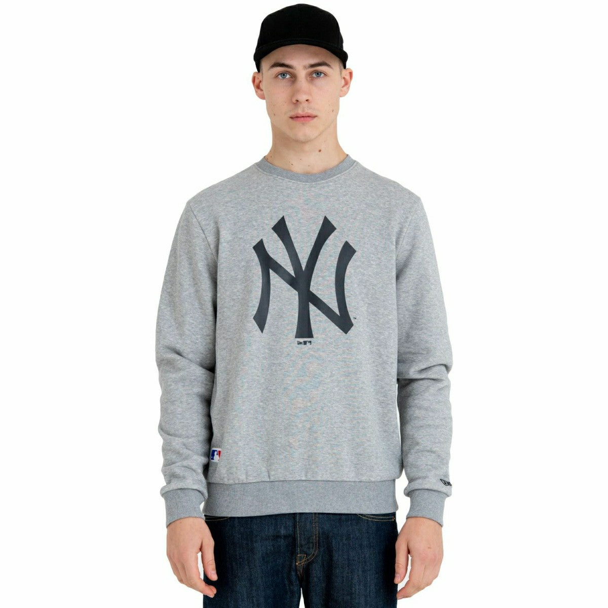 New York Yankees Logo Crewneck MLB Sweatshirt Grey Taass US