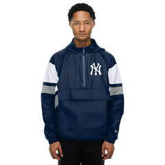 New York Yankees MLB Quarter Zip Windbreaker Jacket Navy Taass US