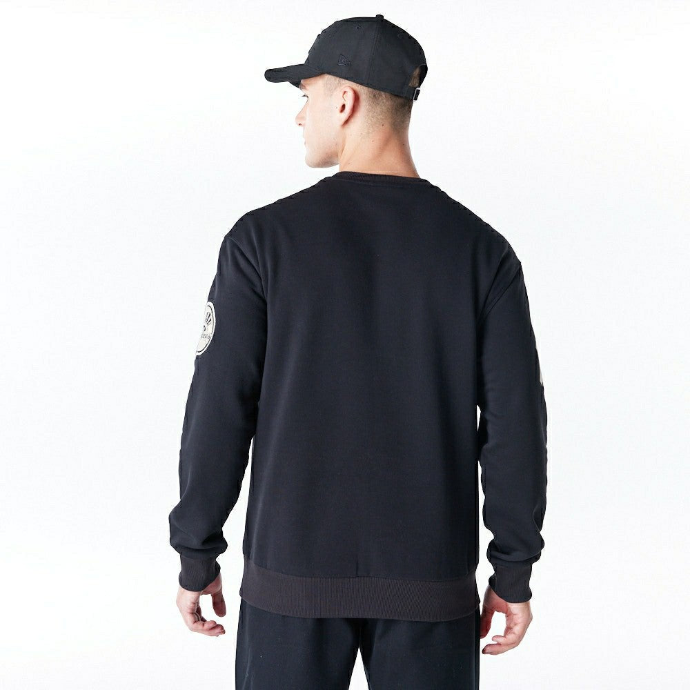 New York Yankees Tartan Infill MLB Crewneck Sweater Black Classic