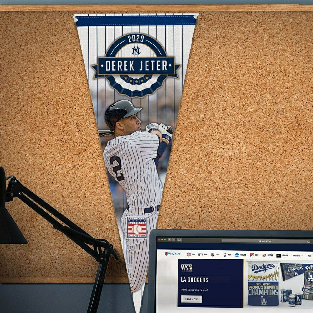 Derek Jeter 2020 Hall of Fame Yankees Premium MLB Pennant Taass sale