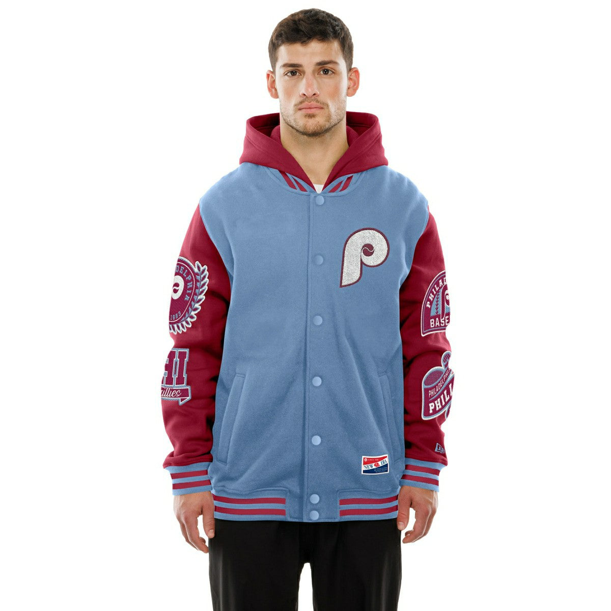 Philadelphia Phillies Cooperstown Full Snap Patch Jacket Blue/Red Lifestyle