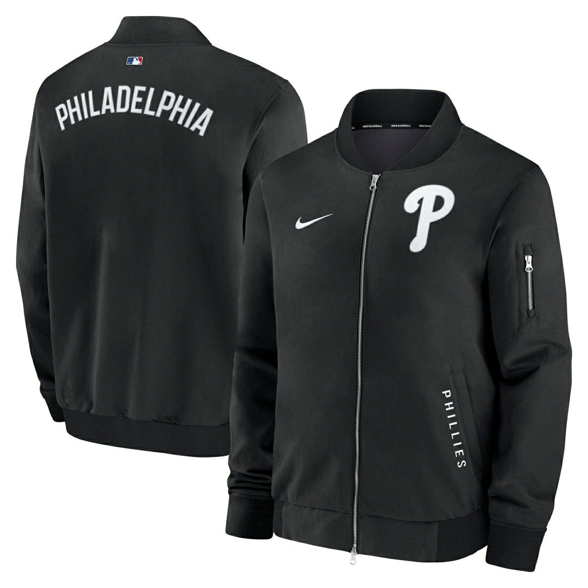 Philadelphia Phillies 2026 MLB Authentic Dugout Bomber Jacket Black Classic