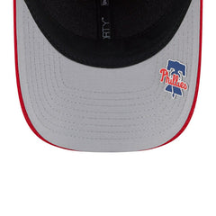 Philadelphia Phillies 2025 MLB Clubhouse 9FORTY M-Crown Snapback Cap Red Lifestyle