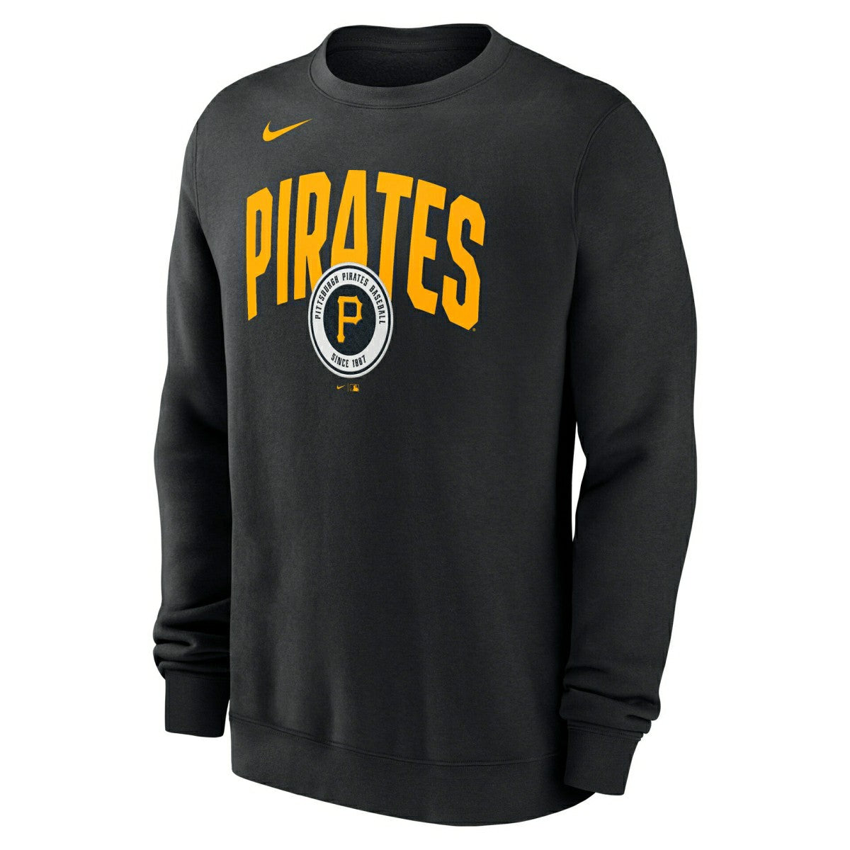 Pittsburgh Pirates Club Fleece MLB Pullover Crew Black Lifestyle