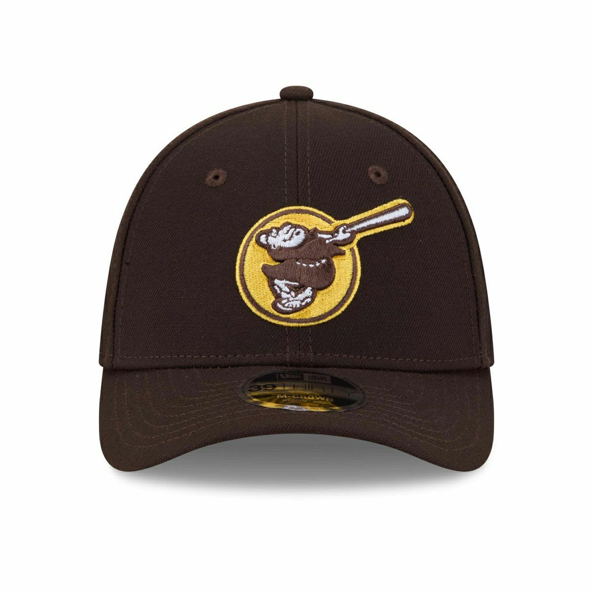 San Diego Padres MLB Alternate Team Logo 39THIRTY M-Crown Flex Cap Brown Lifestyle