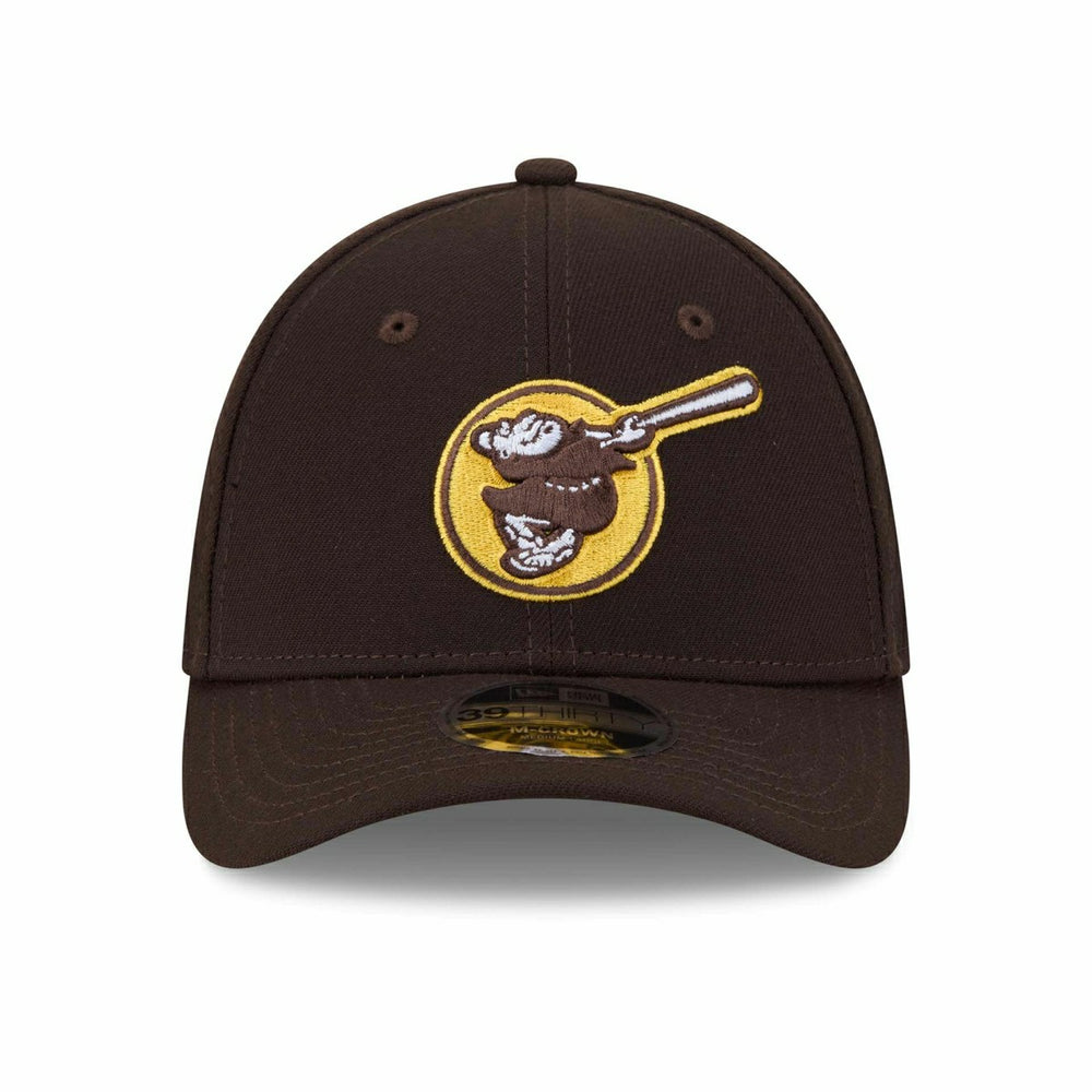 San Diego Padres MLB Alternate Team Logo 39THIRTY M-Crown Flex Cap Brown Lifestyle