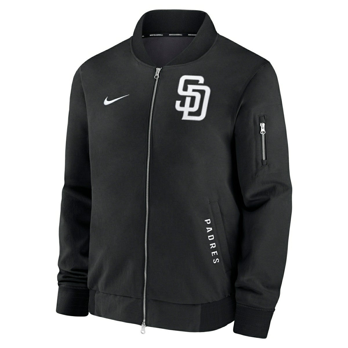 San Diego Padres 2026 MLB Authentic Dugout Bomber Jacket Black Taass for sale