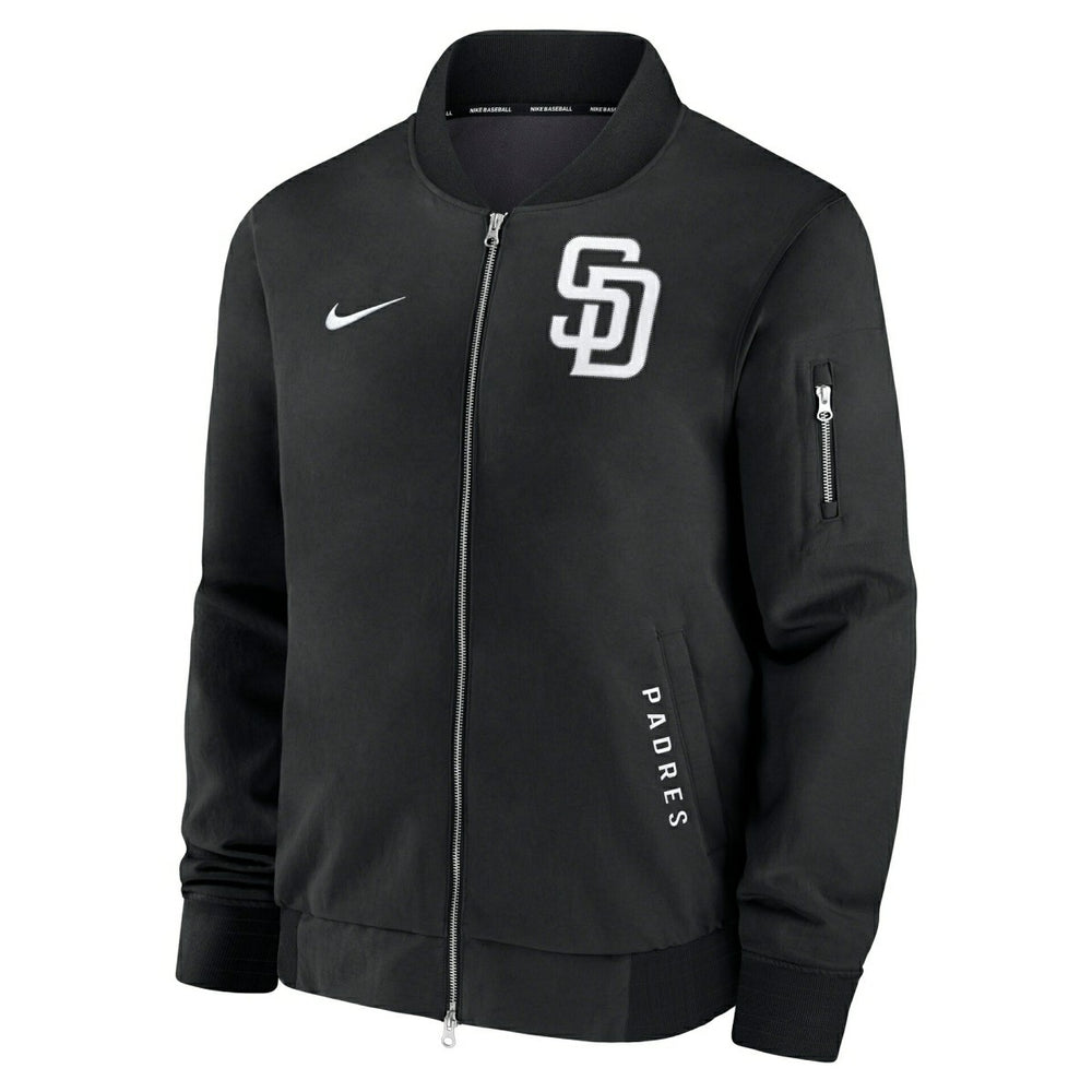 San Diego Padres 2026 MLB Authentic Dugout Bomber Jacket Black Taass for sale