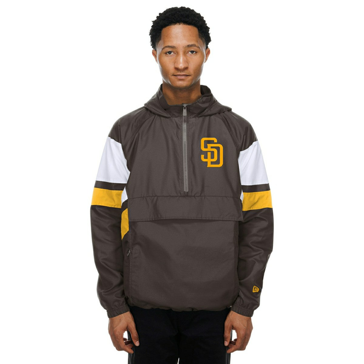 San Diego Padres MLB Quarter Zip Windbreaker Jacket Brown Fashion