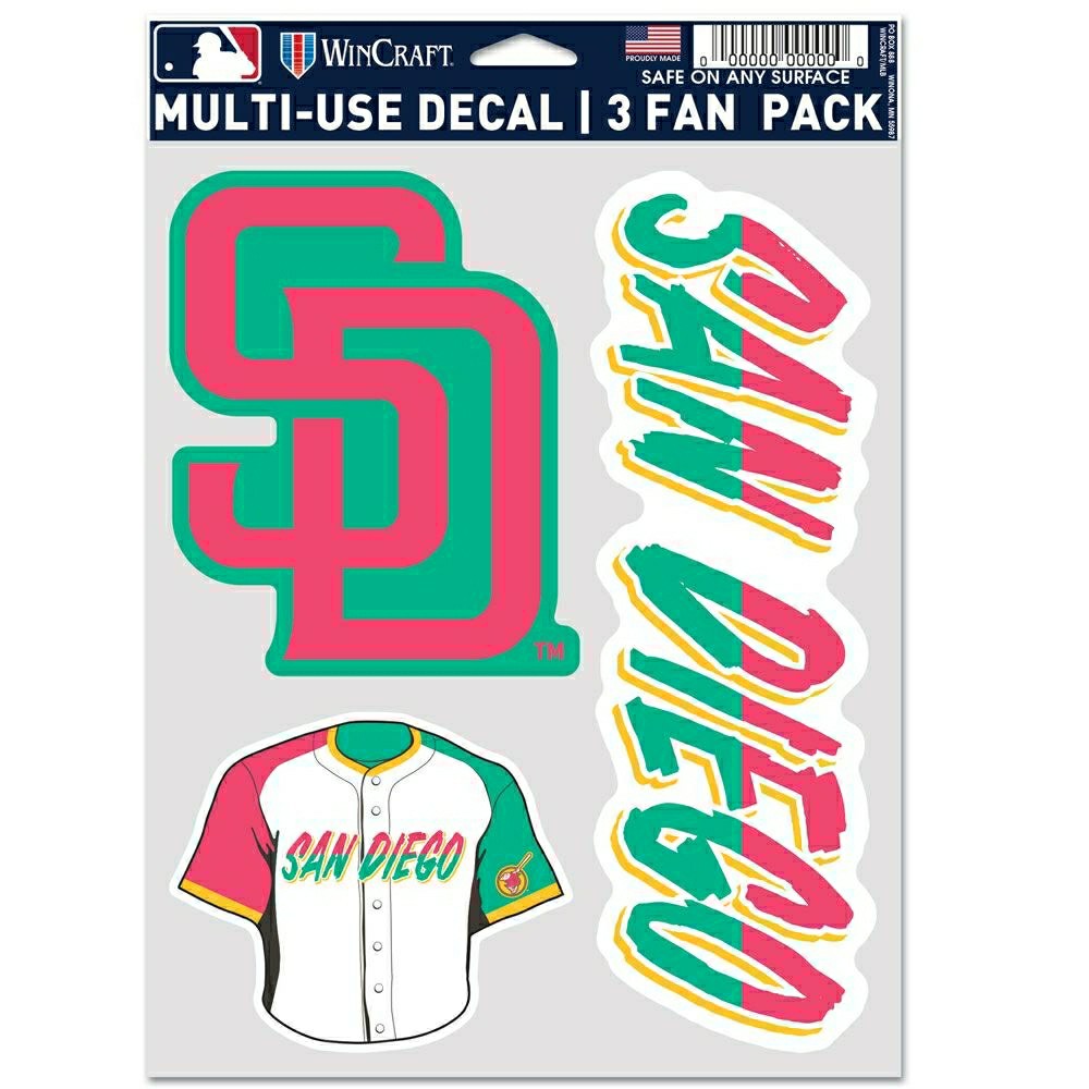 San Diego Padres City Connect Multi-Use MLB Decals Set (3 Pcs.) Taass US