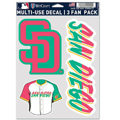 San Diego Padres City Connect Multi-Use MLB Decals Set (3 Pcs.) Taass US