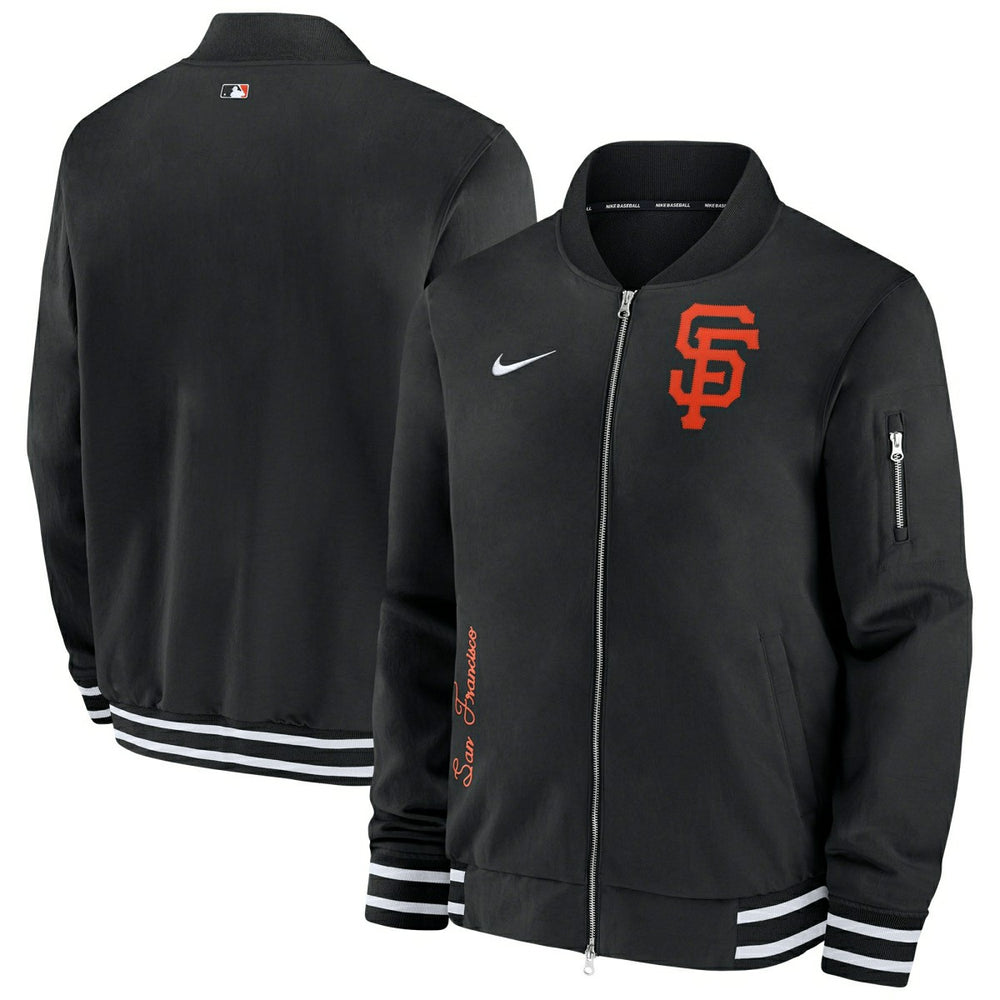 San Francisco Giants 2024 MLB Authentic Collection Nike Bomber Jacket Black Taass for sale