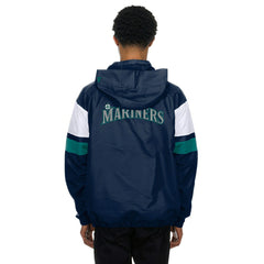 Seattle Mariners MLB Quarter Zip Windbreaker Jacket Navy Taass US