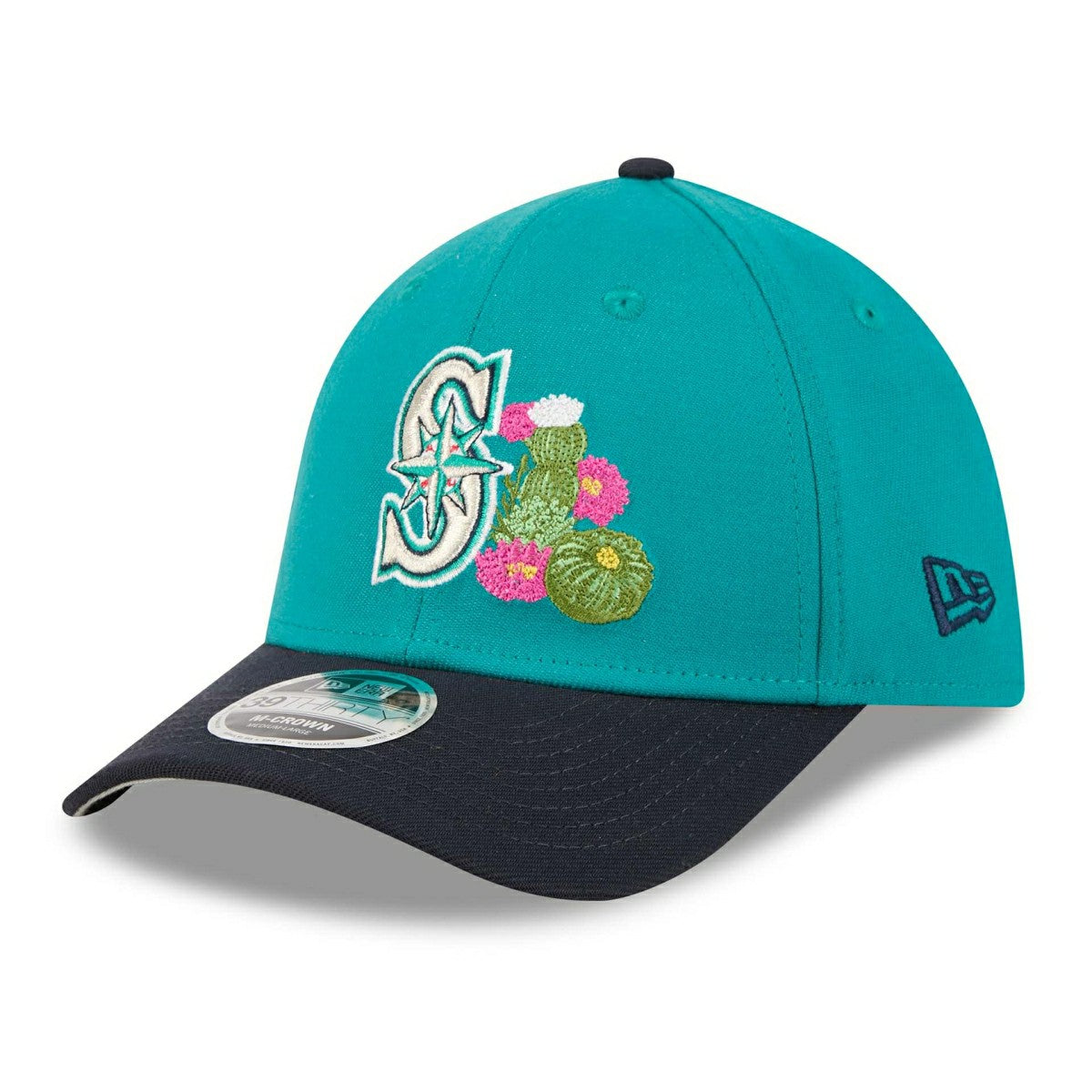 Seattle Mariners 2026 MLB Spring Training 39THIRTY M-Crown Flex Cap Teal Taass sale