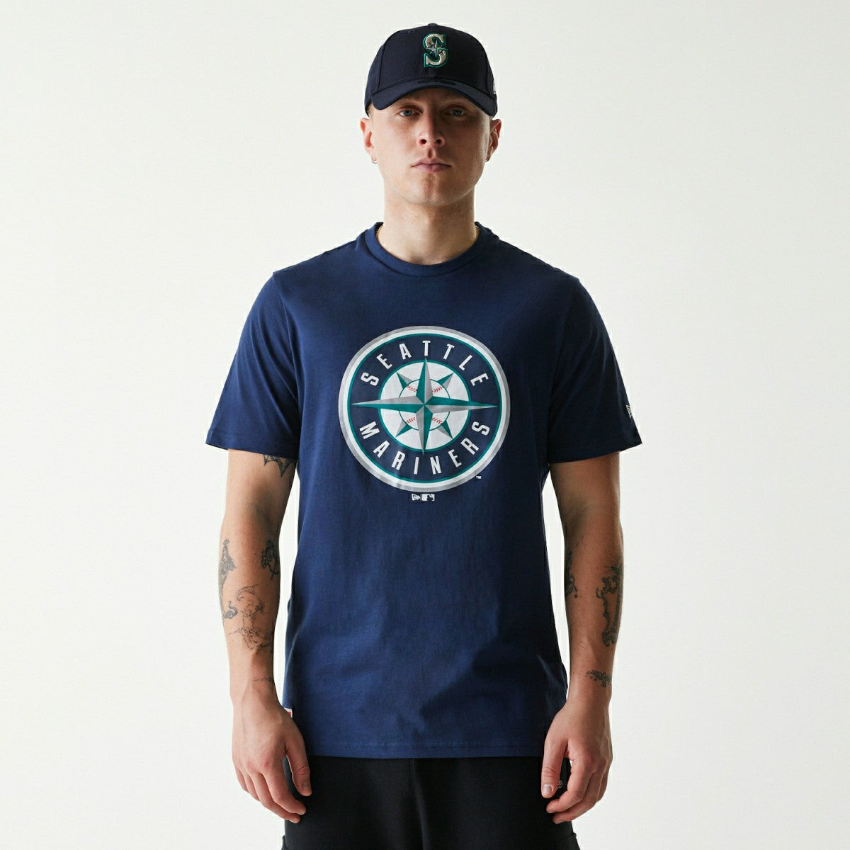 Seattle Mariners Team Logo New Era MLB T-Shirt Navy Classic