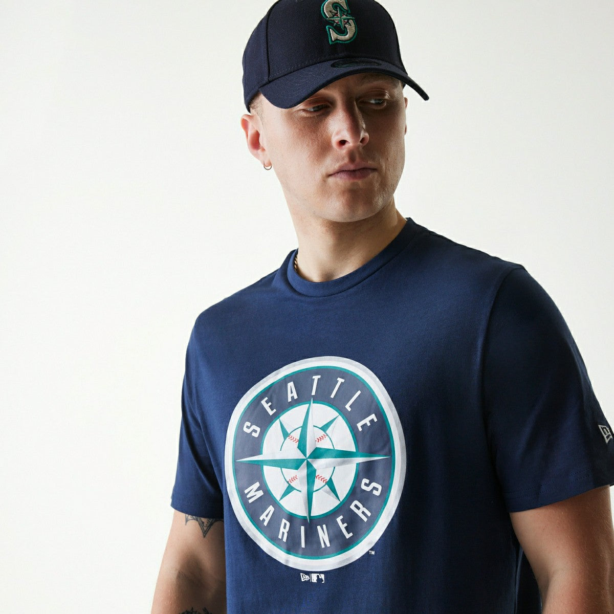 Seattle Mariners Team Logo New Era MLB T-Shirt Navy Classic