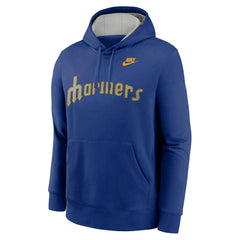 Seattle Mariners Rewind Script Nike Club MLB Hoodie Blue Fashion