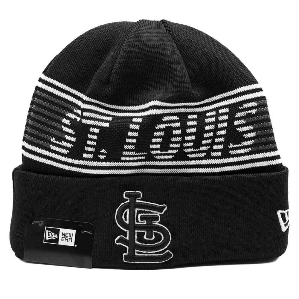 St. Louis Cardinals Black Colorway 2024 MLB Clubhouse New Era Beanie Knit Lifestyle