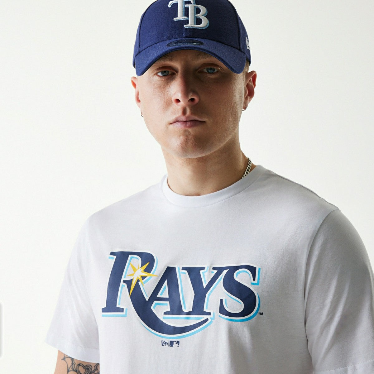 Tampa Bay Rays Team Logo New Era MLB T-Shirt White Taass for sale