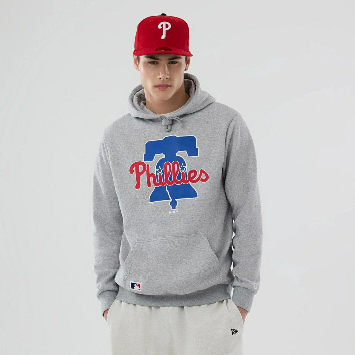 Philadelphia Phillies Team Logo New Era MLB Hoodie Gray Fashion