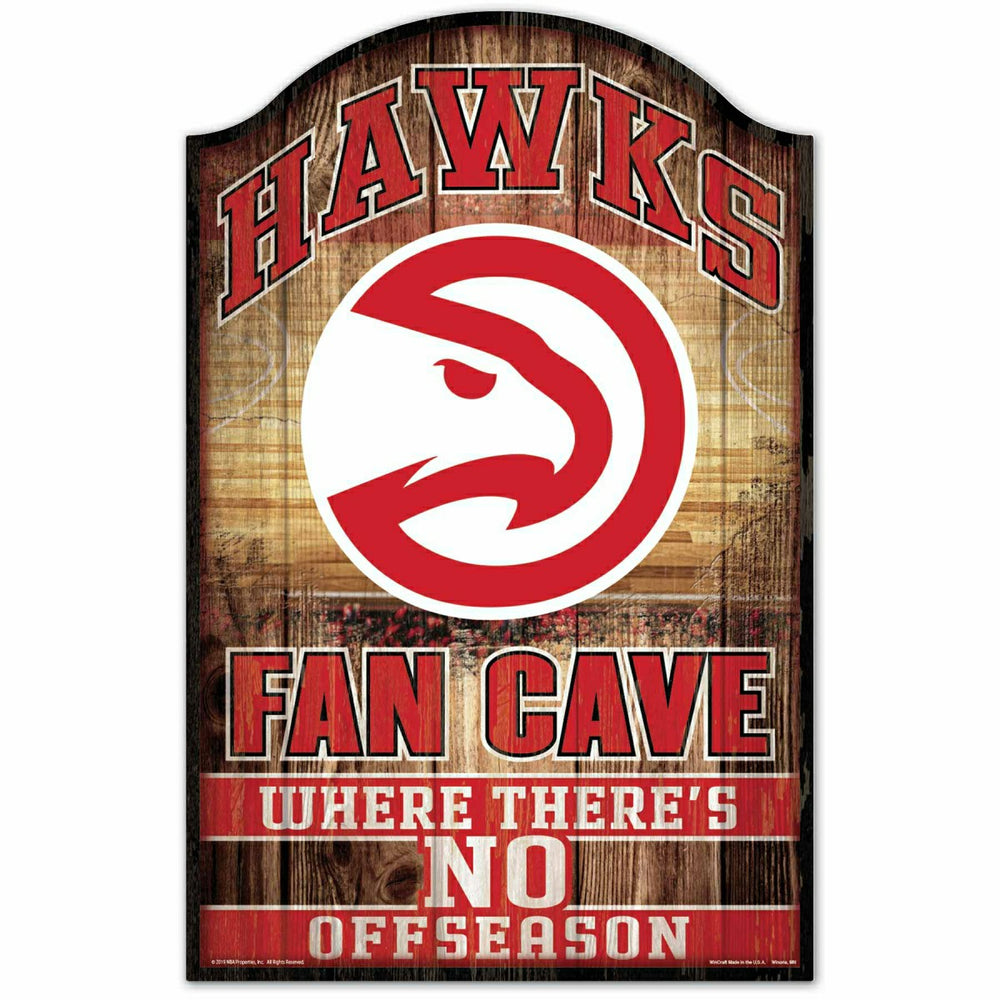 Atlanta Hawks NBA Fan Cave Wood Sign Taass sale