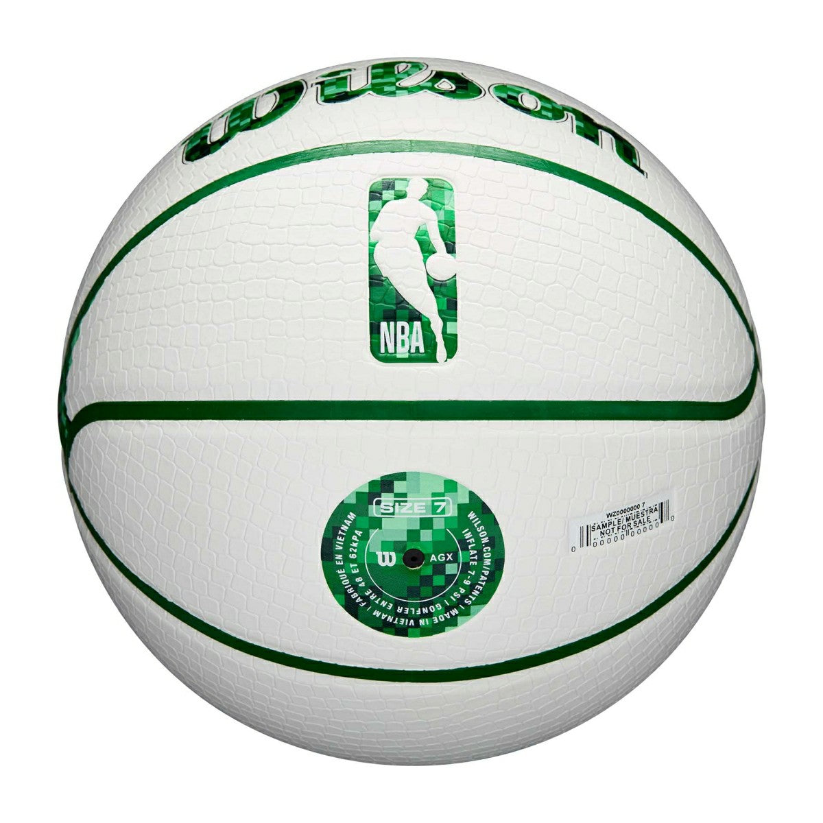 Boston Celtics Pixel NBA Basketball White (Size 7) Classic