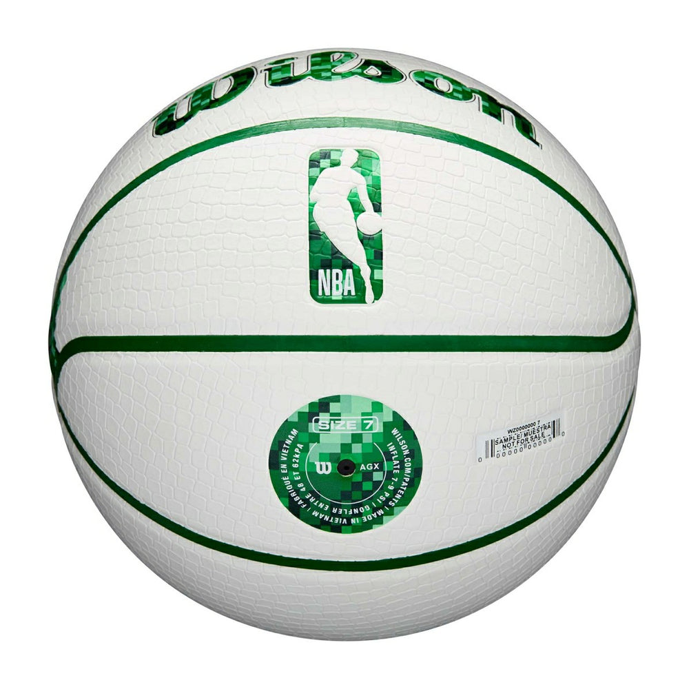 Boston Celtics Pixel NBA Basketball White (Size 7) Classic