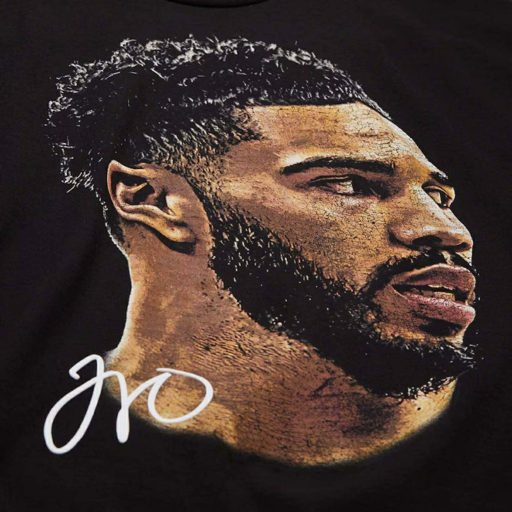 Jayson Tatum Mitchell & Ness Real Big Face NBA Tee Black Lifestyle