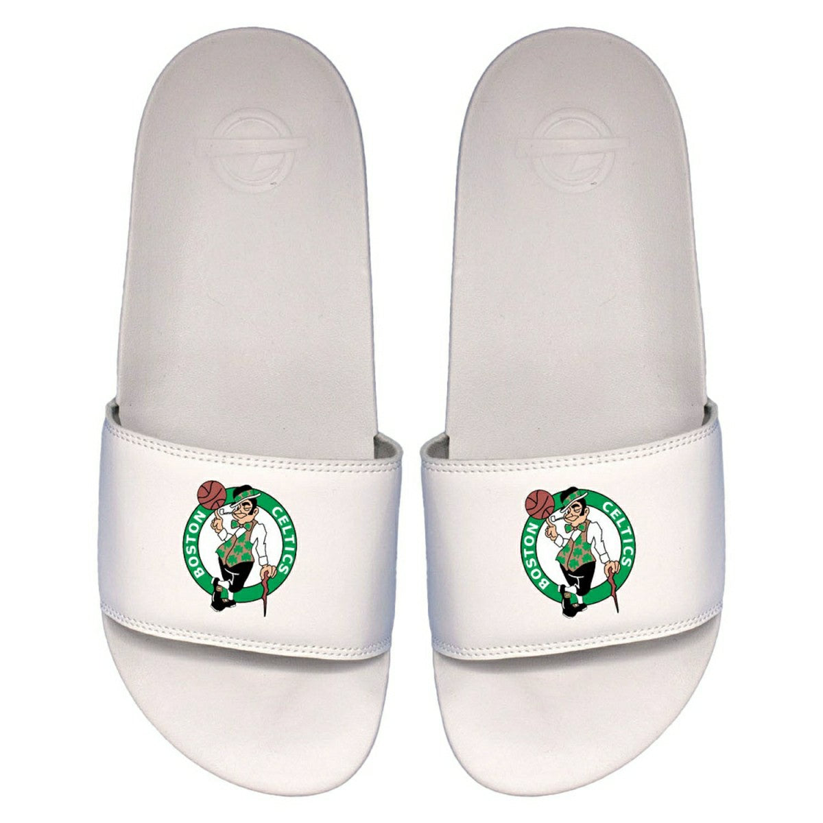 Boston Celtics Primary Logo ISlide NBA Gel Slides White Classic