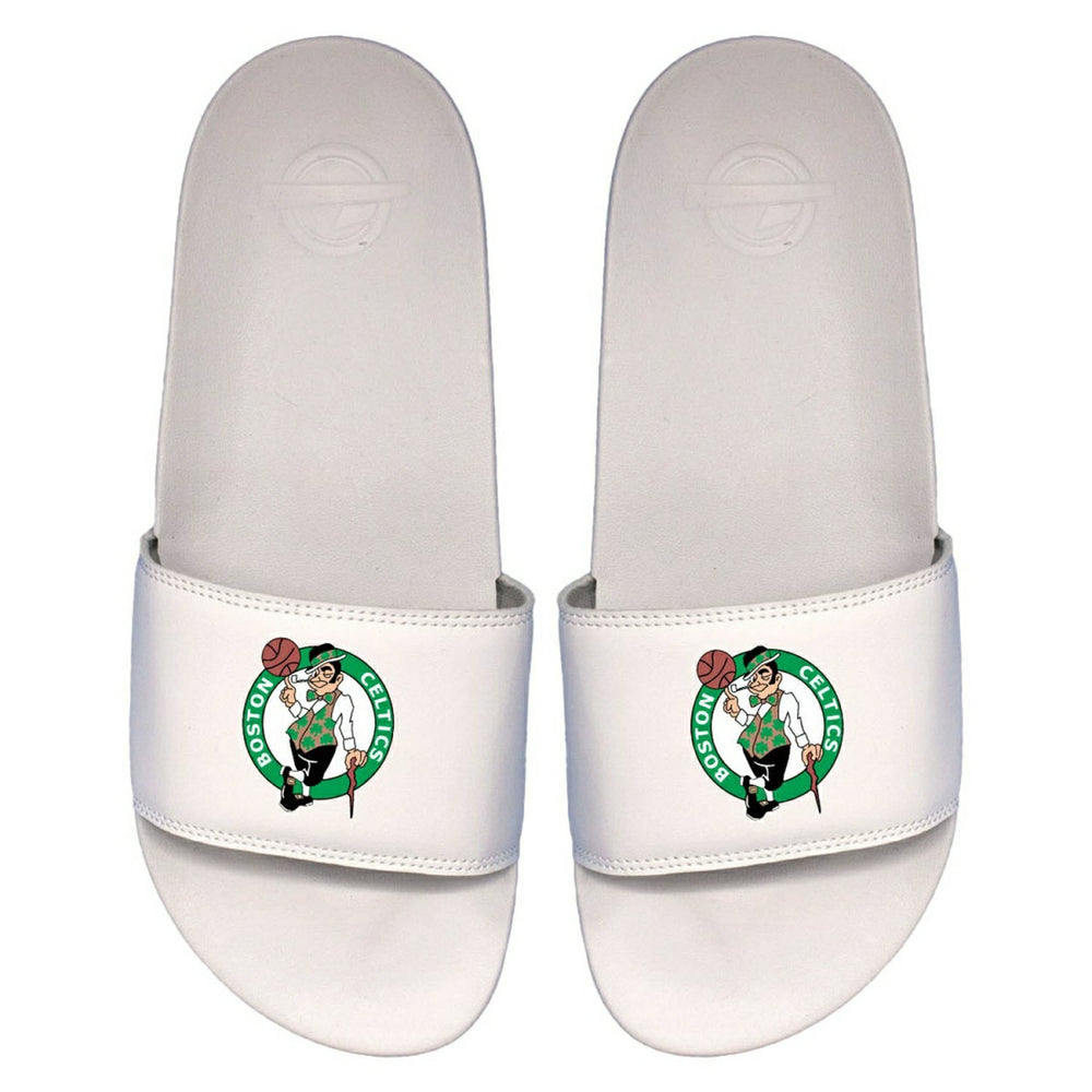 Boston Celtics Primary Logo ISlide NBA Gel Slides White Classic