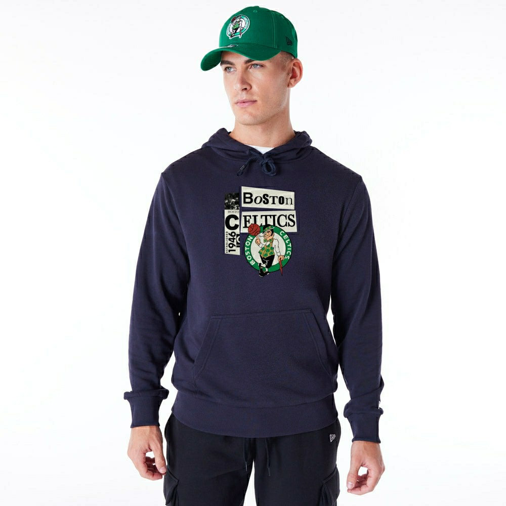 Boston Celtics Newspaper Script New Era NBA Hoodie Navy Taass US