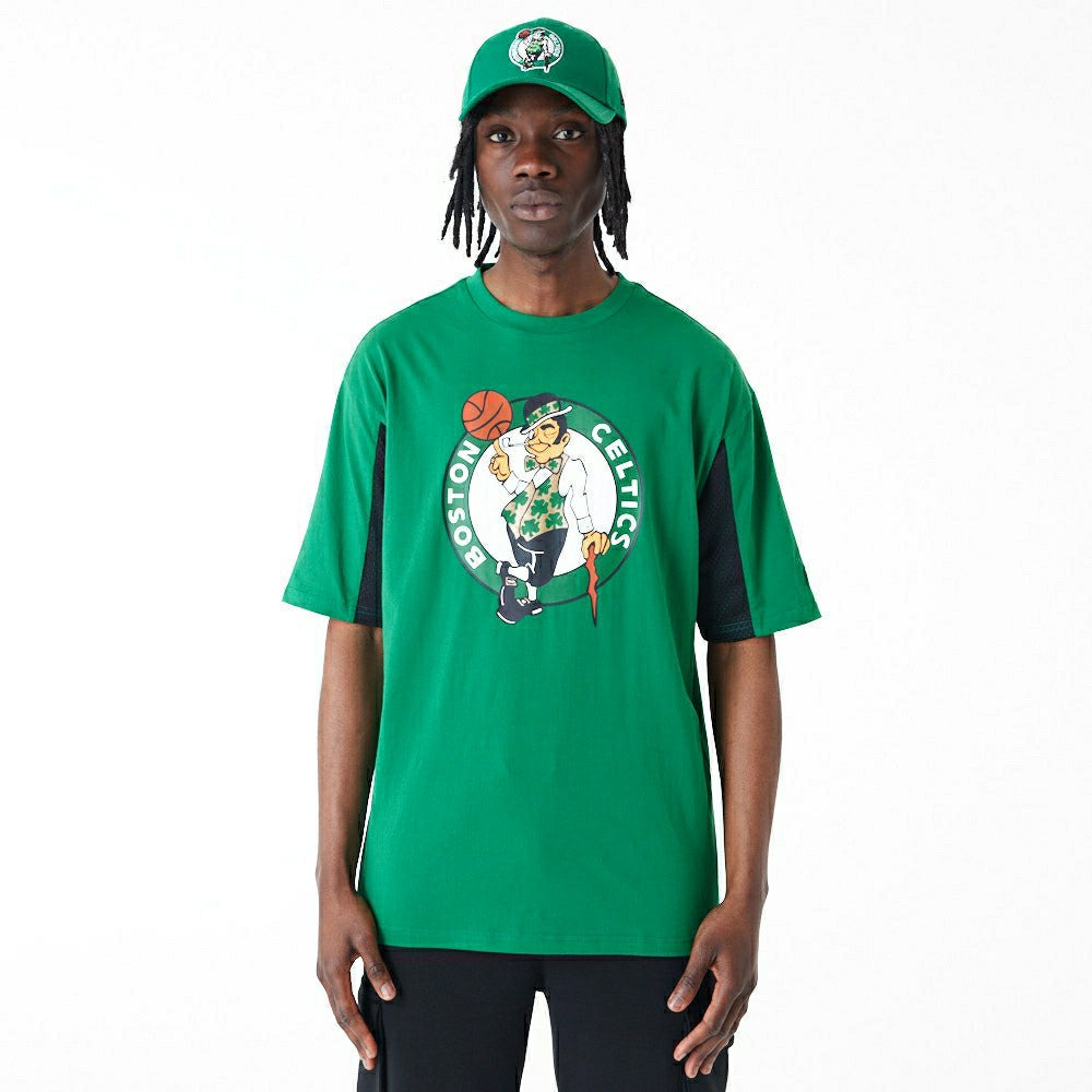 Boston Celtics Mesh Panel New Era Oversized NBA T-Shirt Classic