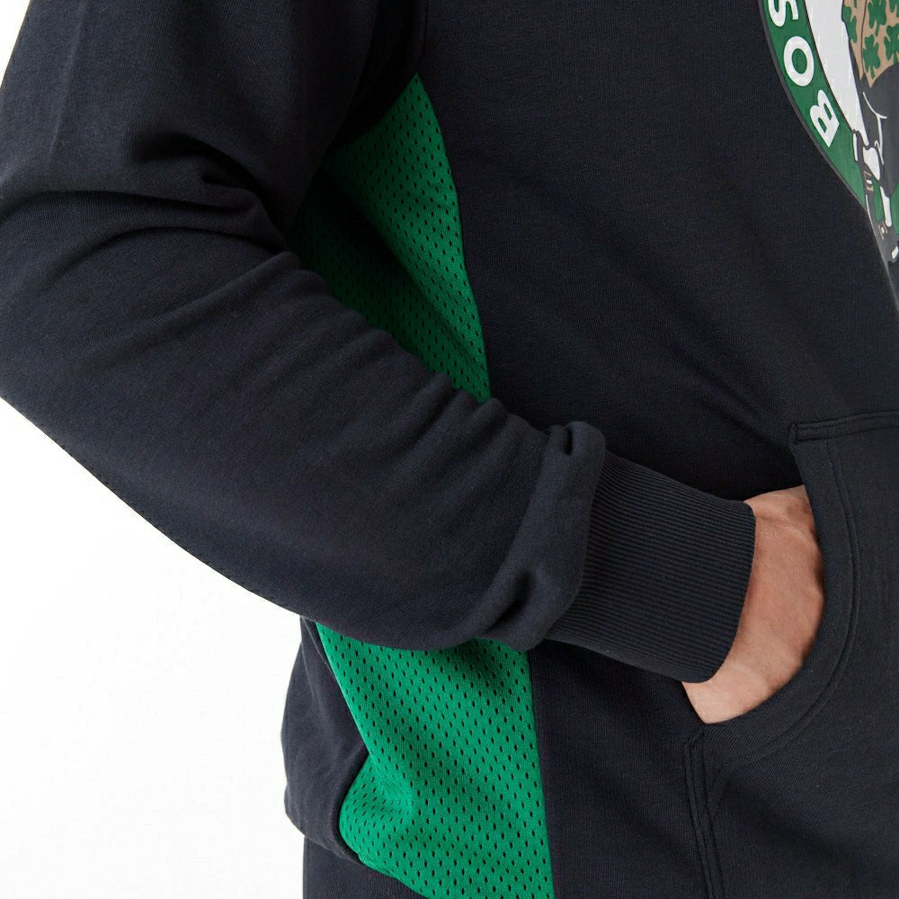 Boston Celtics Mesh Panel New Era Oversized NBA Hoodie Fashion