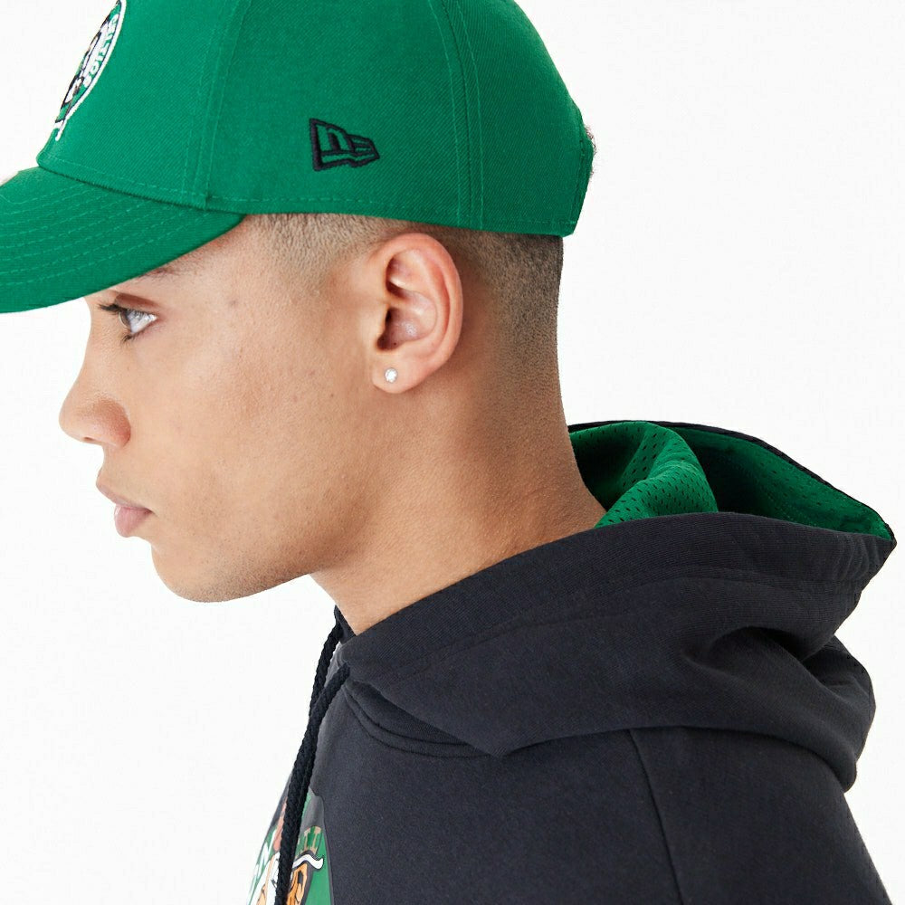 Boston Celtics Mesh Panel New Era Oversized NBA Hoodie Fashion