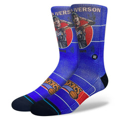Allen Iverson Philadelphia 76ers Big Head Stance Crew Socks Lifestyle