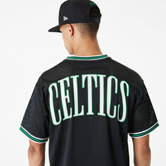 Boston Celtics New Era Oversized NBA Mesh T-Shirt Black Taass sale