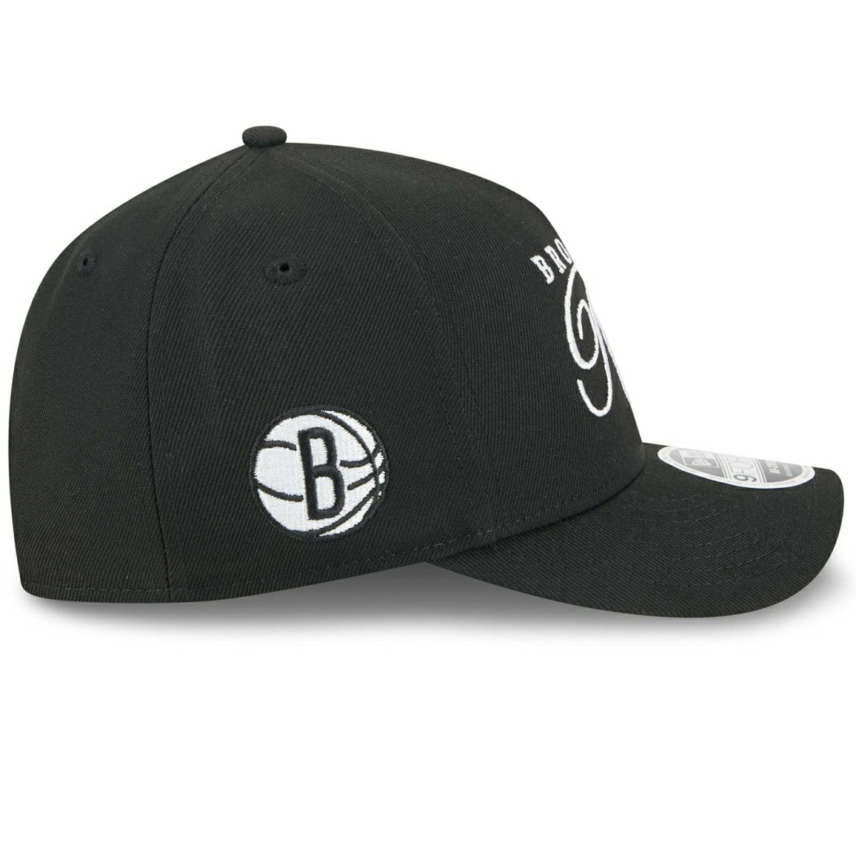 Brooklyn Nets 2025 NBA Draft 9FORTY M-Crown A-Frame Snapback Cap Black Lifestyle