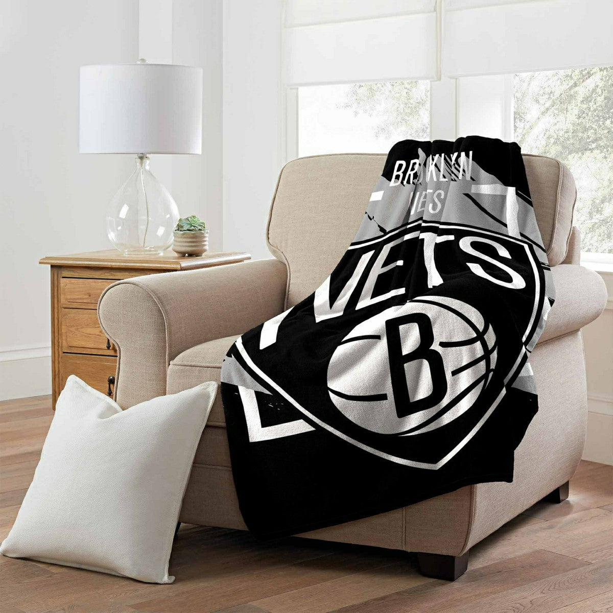 Brooklyn Nets Dimensional Super Plush NBA Throw Taass sale