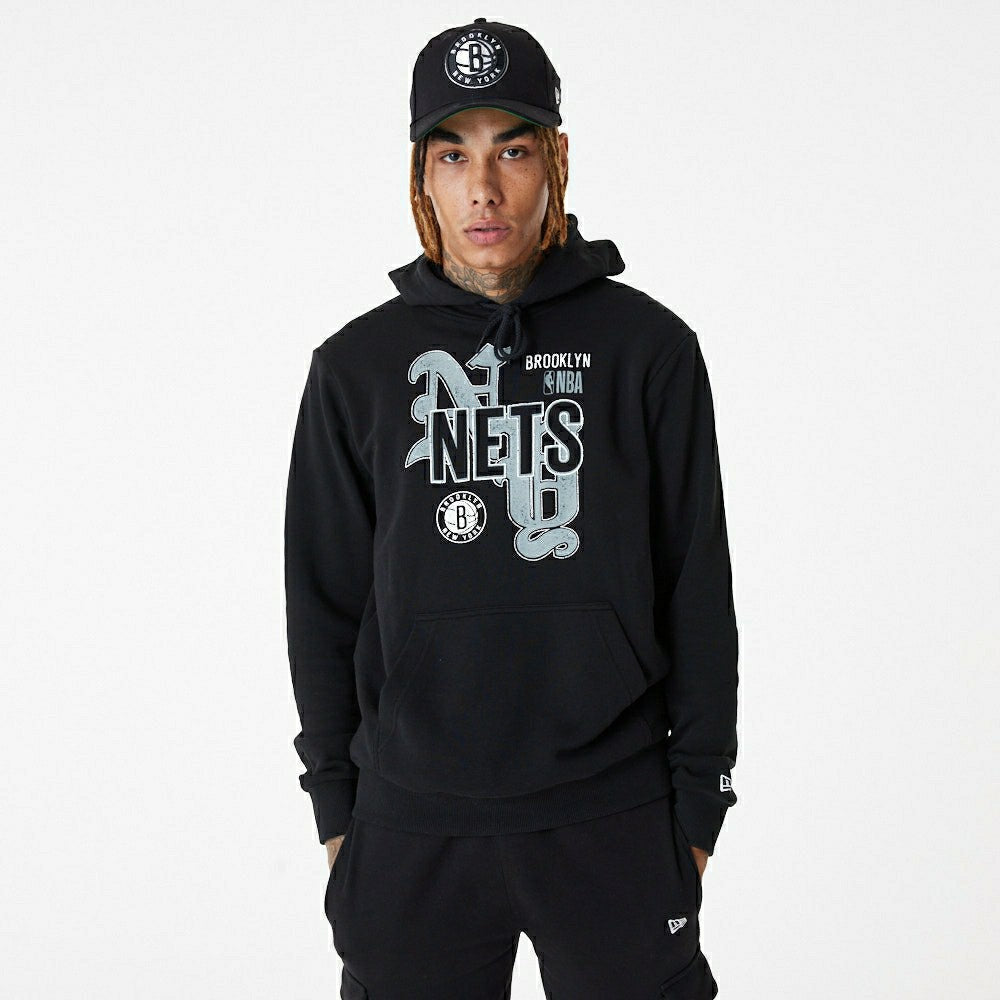 Brooklyn Nets Team Graphic New Era NBA Hoodie Black Taass for sale