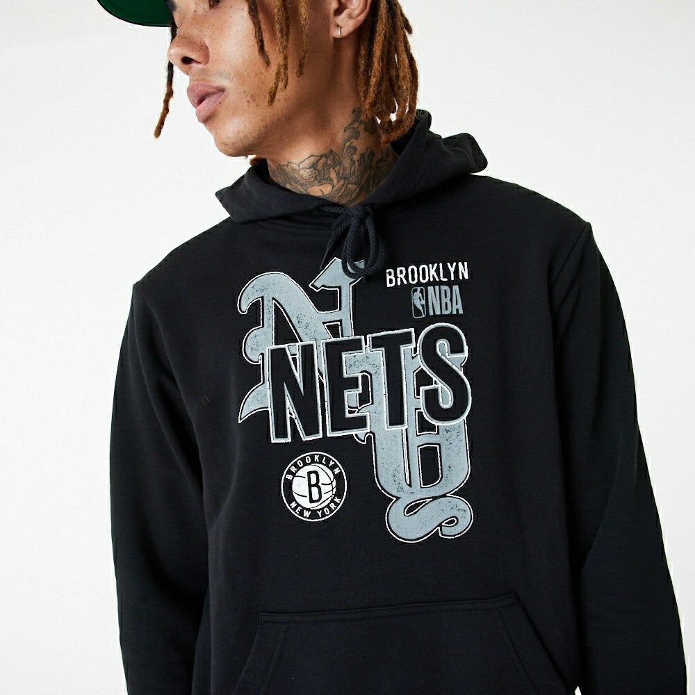 Brooklyn Nets Team Graphic New Era NBA Hoodie Black Taass for sale