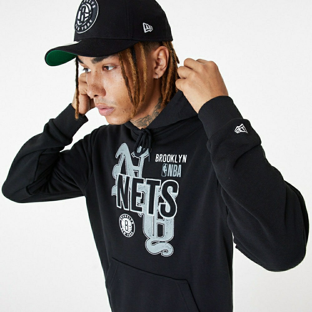 Brooklyn Nets Team Graphic New Era NBA Hoodie Black Taass for sale